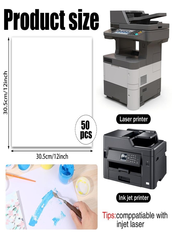 Prudiut 50 Sheets White Cardstock 12 x 12, 80lb Thick Paper Cardstock Paper White Construction Paper for Invitations, Printing, Crafts, Card Making, Scrapbook Supplies - Image 2